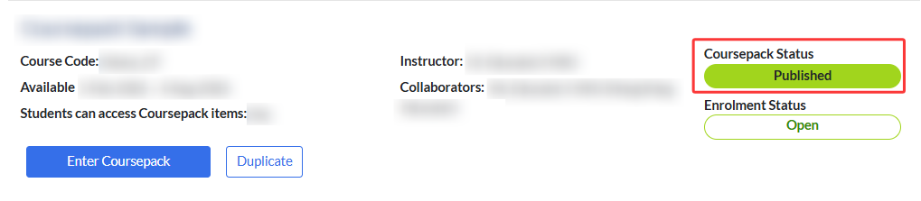 published status - green